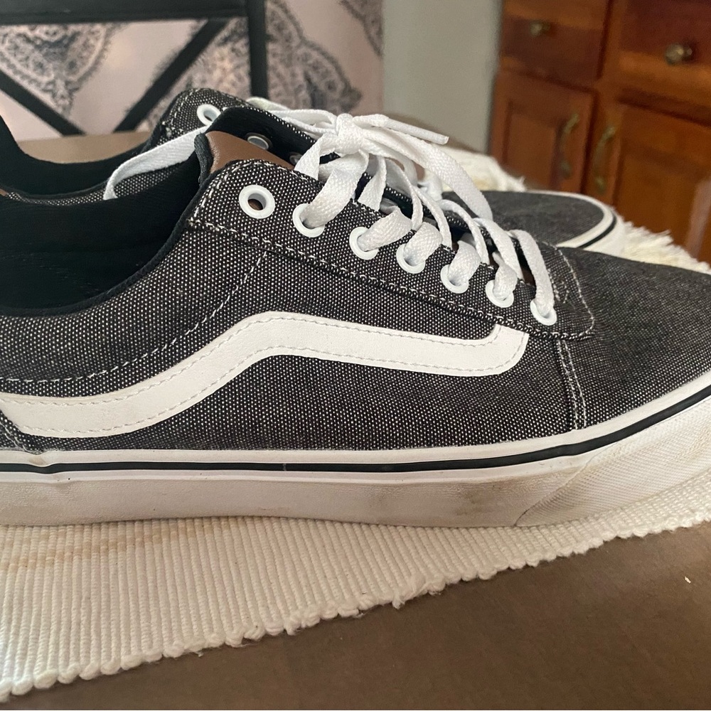Vans Men's Charcoal and White Sneakers